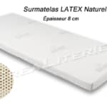 surmatelas latex naturel biotex à base de lait d'hévéa naturel densité 80 kg/m3 housse bio coton fabrication française