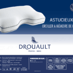 oreiller drouault astucieux à mémoire de forme (housse jersey polyester) fabriqué en france