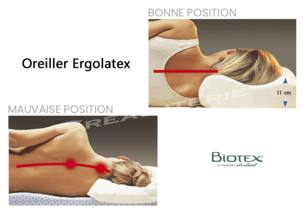 oreiller biotex ergolatex en latex végétal naturel fabriqué en france