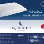 oreiller drouault fabuleux flocon à mémoire de forme (housse polyester) fabriqué en france