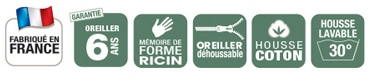 oreiller memopedic logo par biotex 091