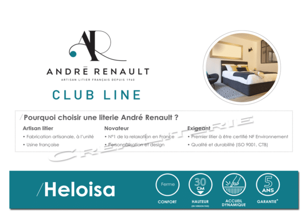 matelas andré renault heloïsa 31 cm 1120 ressorts ensachés + 4 cm Éole air soja fabriqué en france