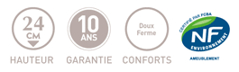 matelas andré renault glamour 24 cm, 100% latexair d'origine naturelle fabriqué en france